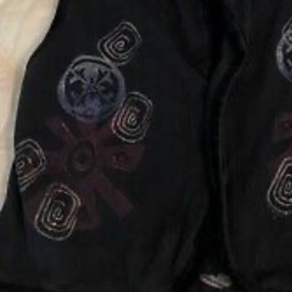 Blue Fish Vest hand printed button up crop shirt - Picture 7 of 16